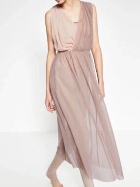 Zara Contrast Tulle Mesh Ballerina Dress sz M NWOT